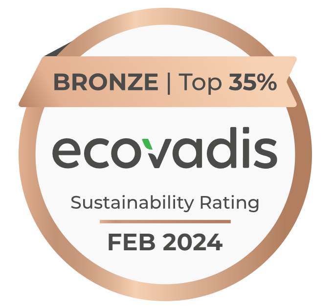 Award logo for ecovadis sustainability rating